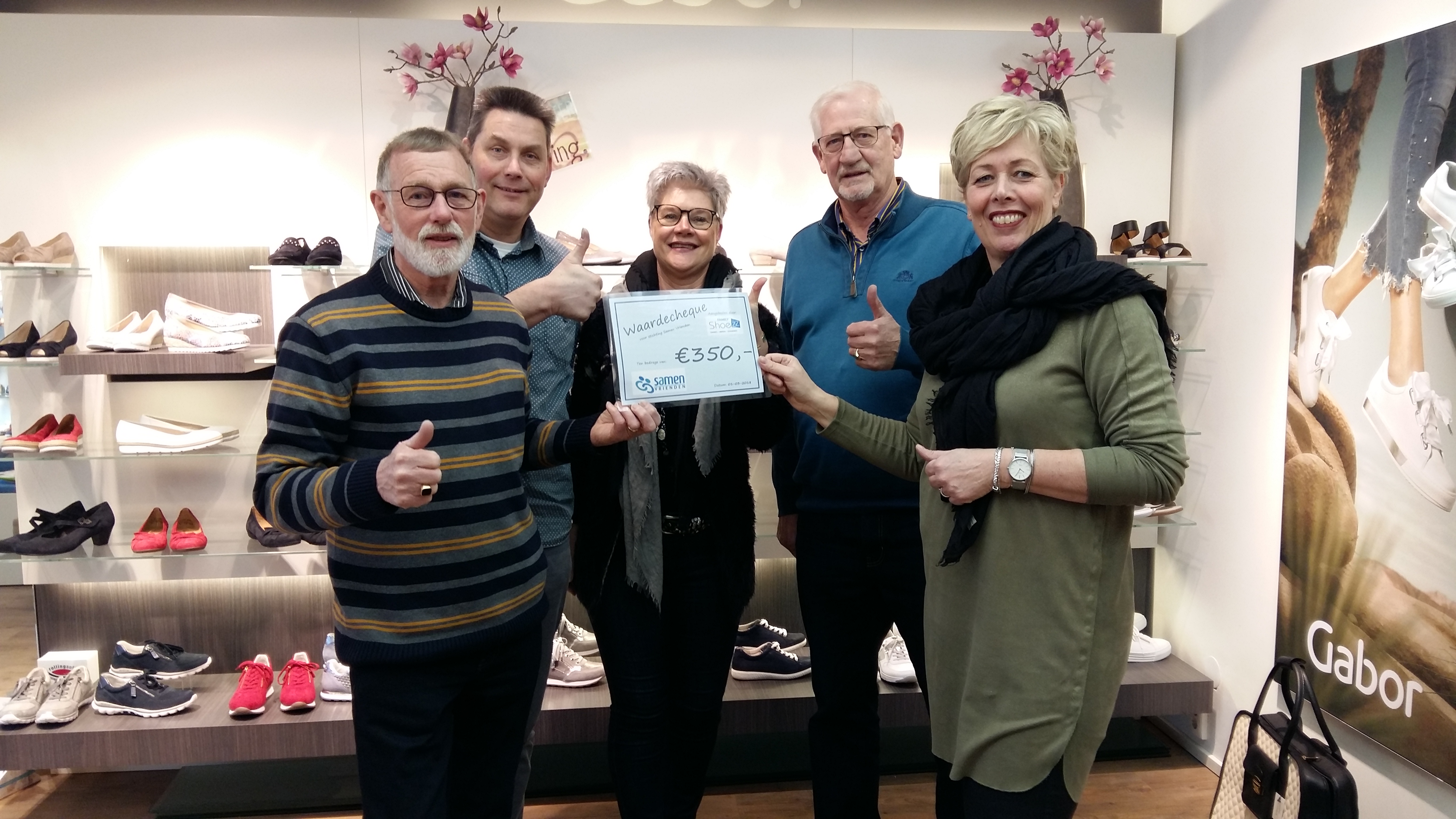 Cheque € 350,00 ontvangen